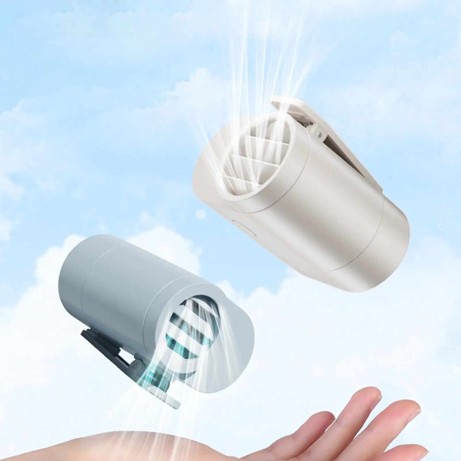 

Мини-вентилятор с зажимом 3-6H Сильный воздушный охладитель Воздушное охлаждение Носимый вентилятор на шею для путешествий Спорт в помещении Работа на открытом воздухе Кемпинг