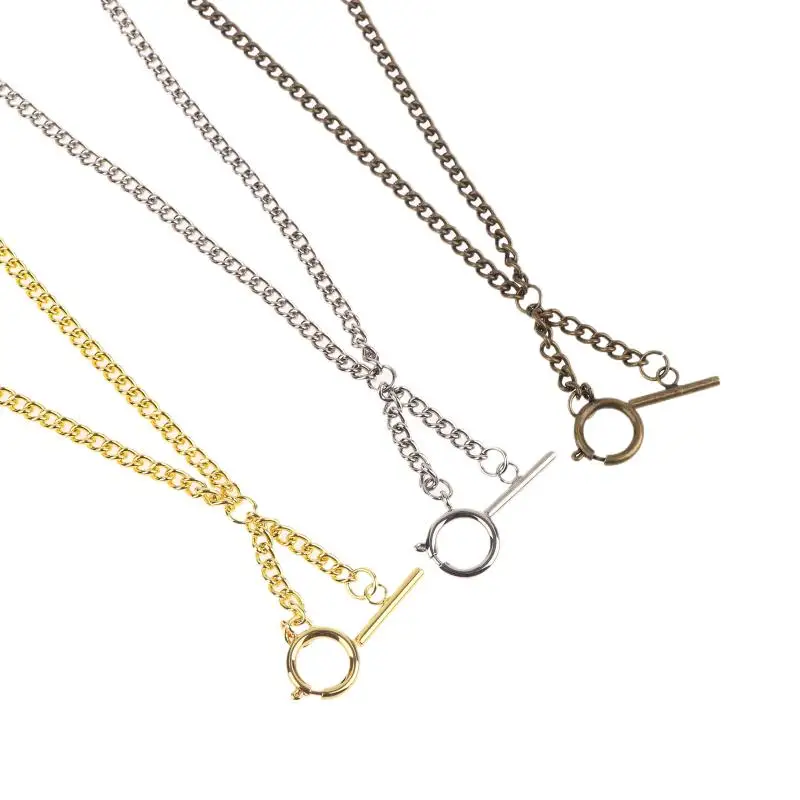 Double Chain Pocket Watch Chain Curb Link Chain Clip Pocket Chain For Men And Women For Christmas And Father's Day Gift