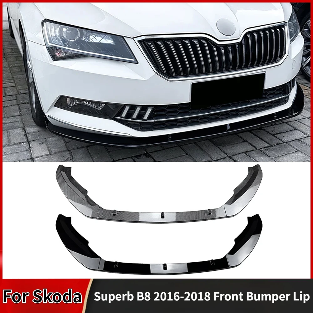 

Car Front Bumper Lip 3pcs For Skoda Superb B8 2016-2018 Trim Splitter Diffuser Body Kit Spoiler Bumper Guard Car Accessories