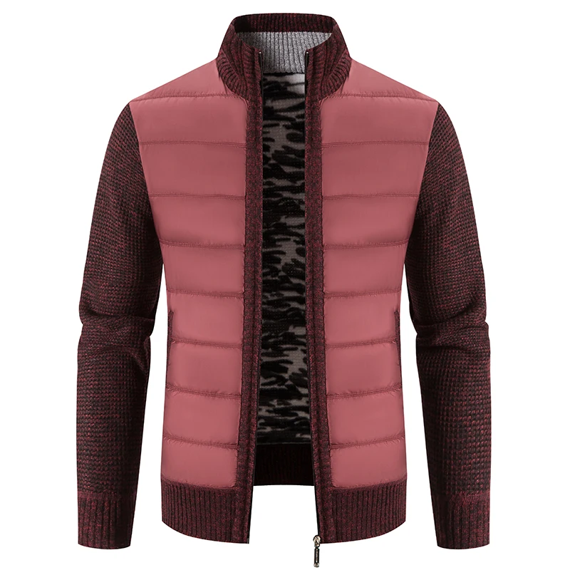 Winter Dicke Fleece Strickjacke Männer Warme Sweatercoat Mode Patchwork Herren Knittde Pullover Jacken Casual Strickwaren Oberbekleidung Männer