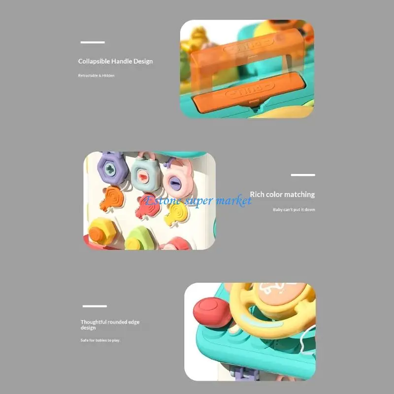 090B Safe ABS Plastic 6 Sided Busy House Toy With Music Animal Sounds Promoting Auditory Skills Early Learning Kids