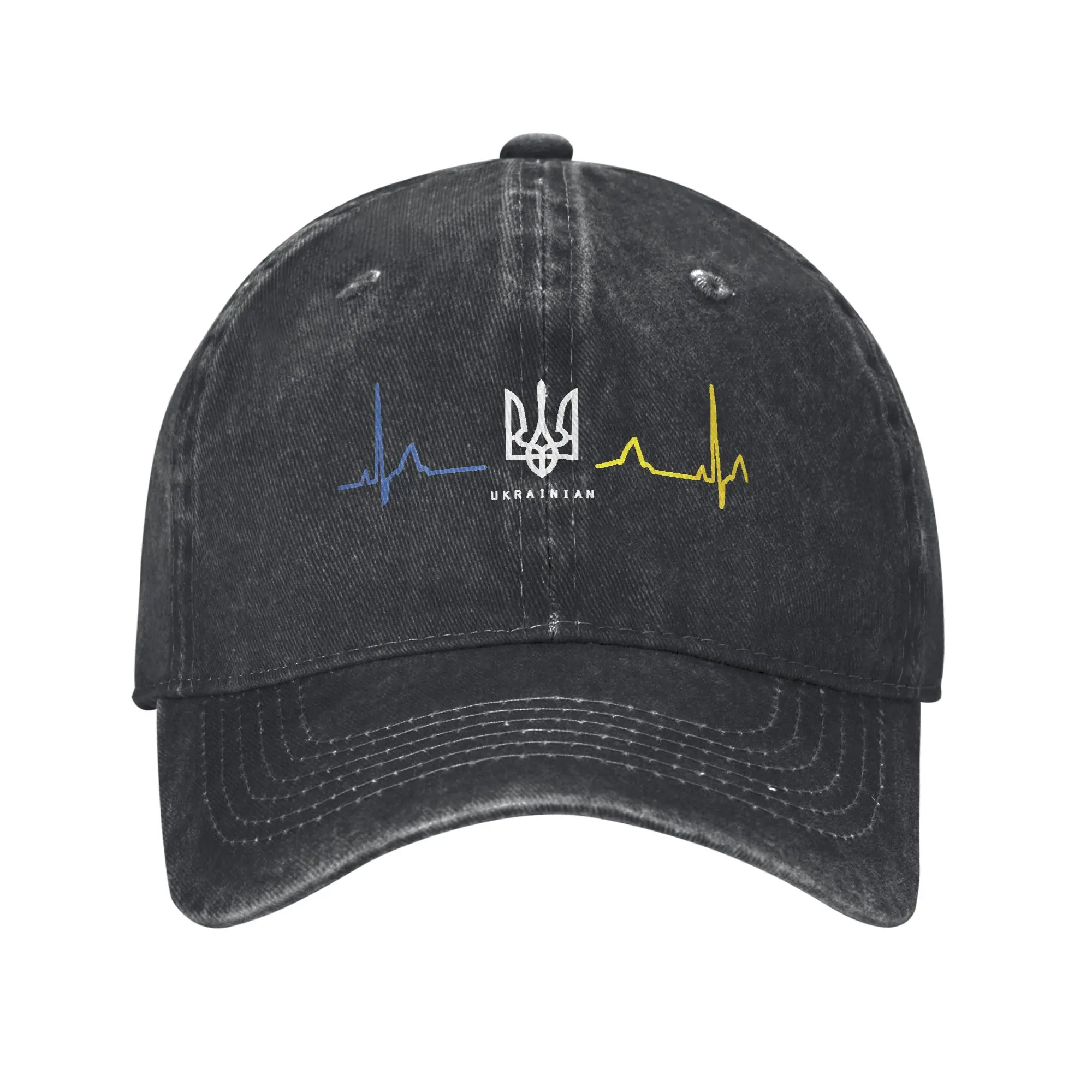

Ukrainian Tryzub Ukraine Flag Trident Zelensky Heartbeat Casual Baseball Cap Outdoor Sports Trucker Hat Summer Men Baseball Caps