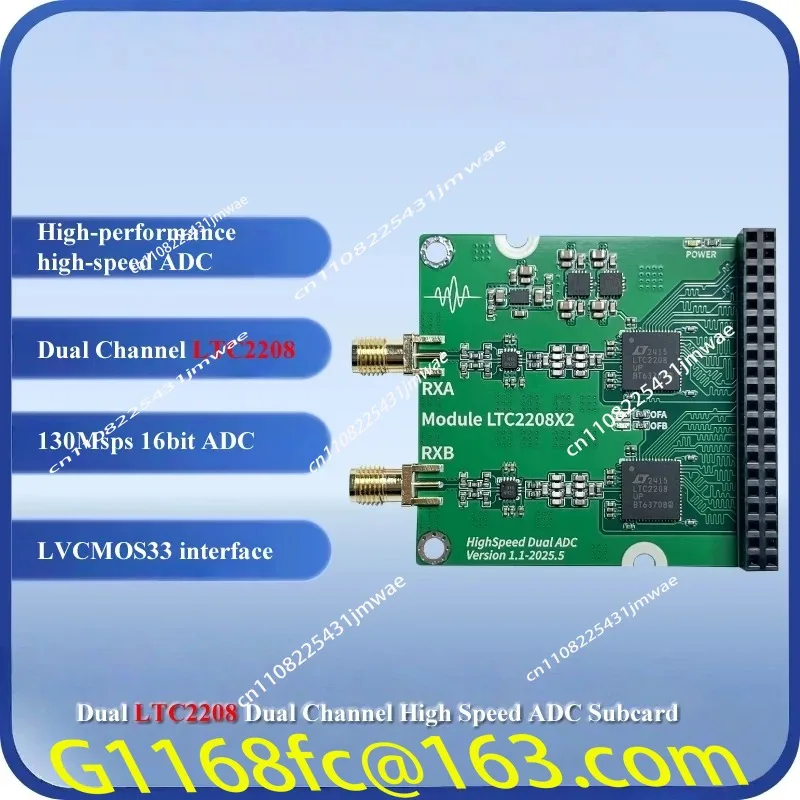 High Speed ADC Module,Arbitrary Waveform Acquisition,Dual Channel LTC2208
