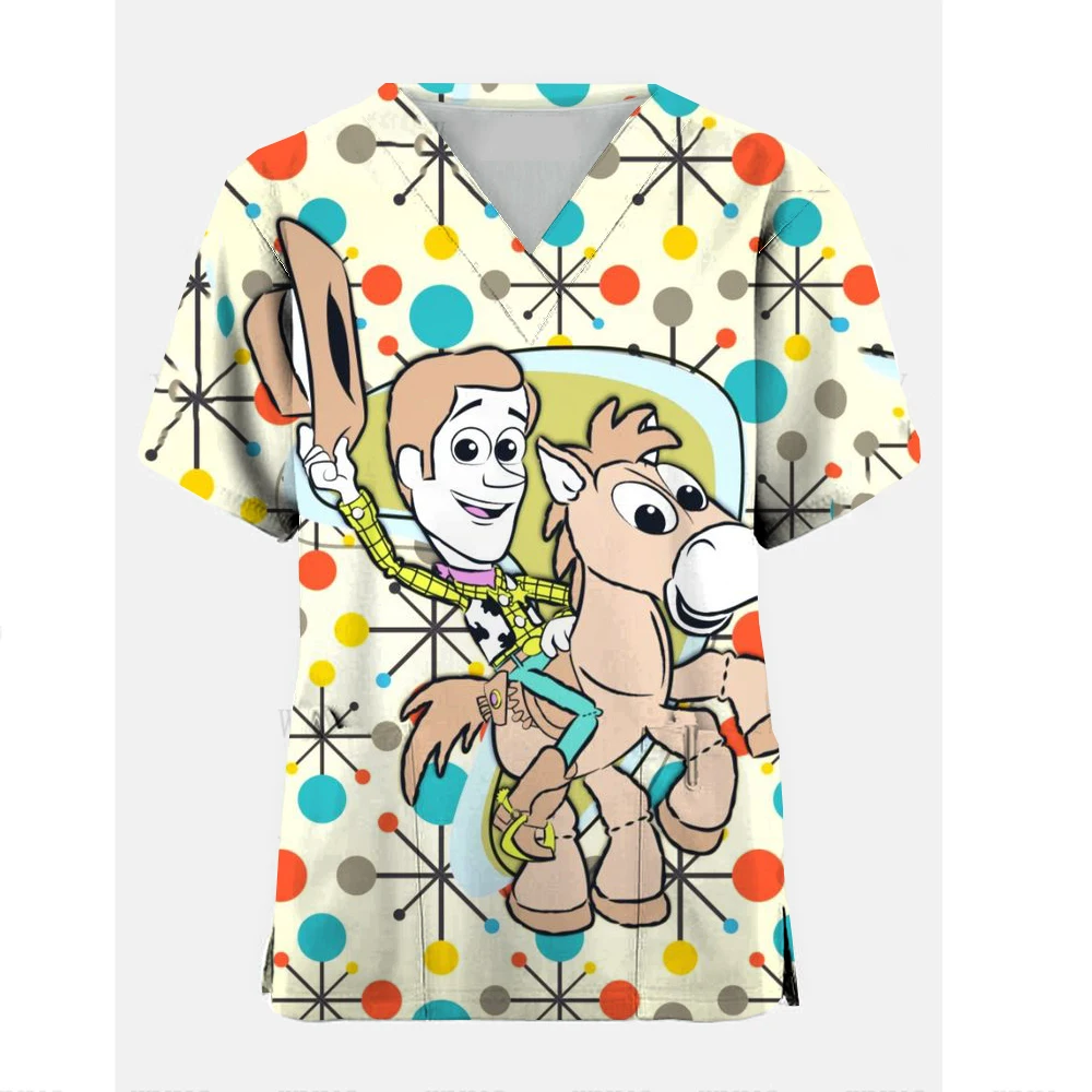 Toy Story 4 Fashion Medical Women\'s Scrubbing Uniforms Hospital Doctor Clothing Nurse Accessories Dental Clinic Beauty Spa Salon
