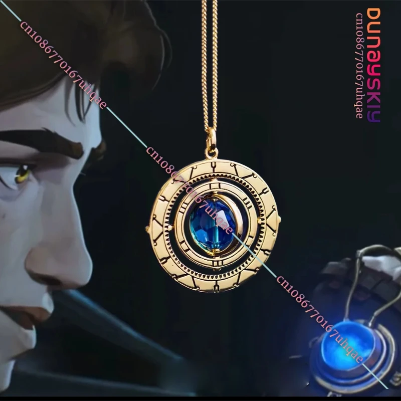 Arcane Battle of the Two Cities Hexcore Crystal Cospaly Necklace Props Game LOL cos Alloy Pendant Necklace 8cm Jewelry Decoation