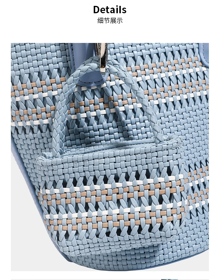 Handwoven Beach Bucket Bags For Women Luxury Designer Handbags Purses 2026 New In PU Hollow With Inner Pocket Underarm Shoulder