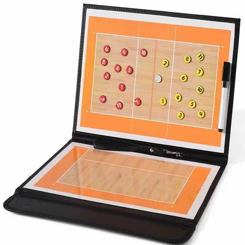 Football basket-ball volley-ball entraîneur Match formation plaque tactique planche d'entraînement Kits pièces d'échecs magnétiques planche d'entraîneur pliable