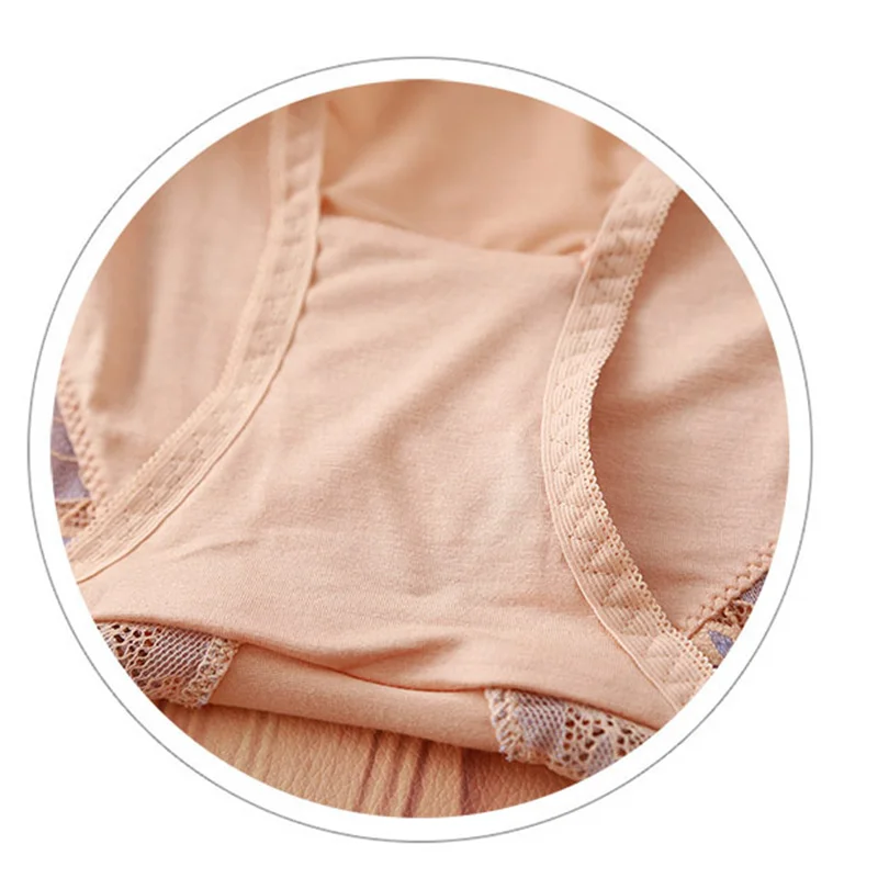 Women\'s Panties High Waist New Sexy Lace Modal Plus Size Cotton Panties Big Size Underwear Female Cotton Briefs of Large Size