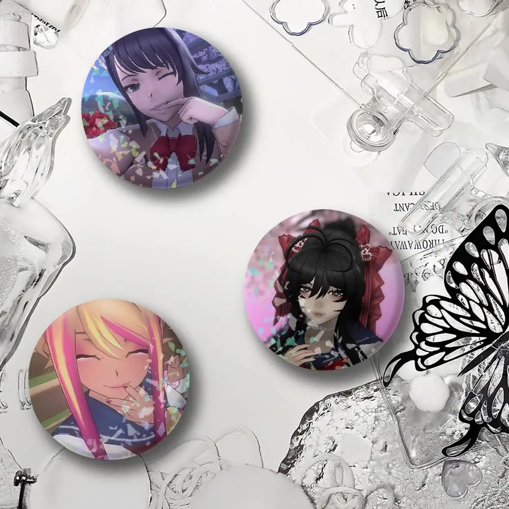 Game Yandere Simulator Laser Badge Ensemble Lapel Pins for Backpacks Briefcase Brooch Clothes Gifts