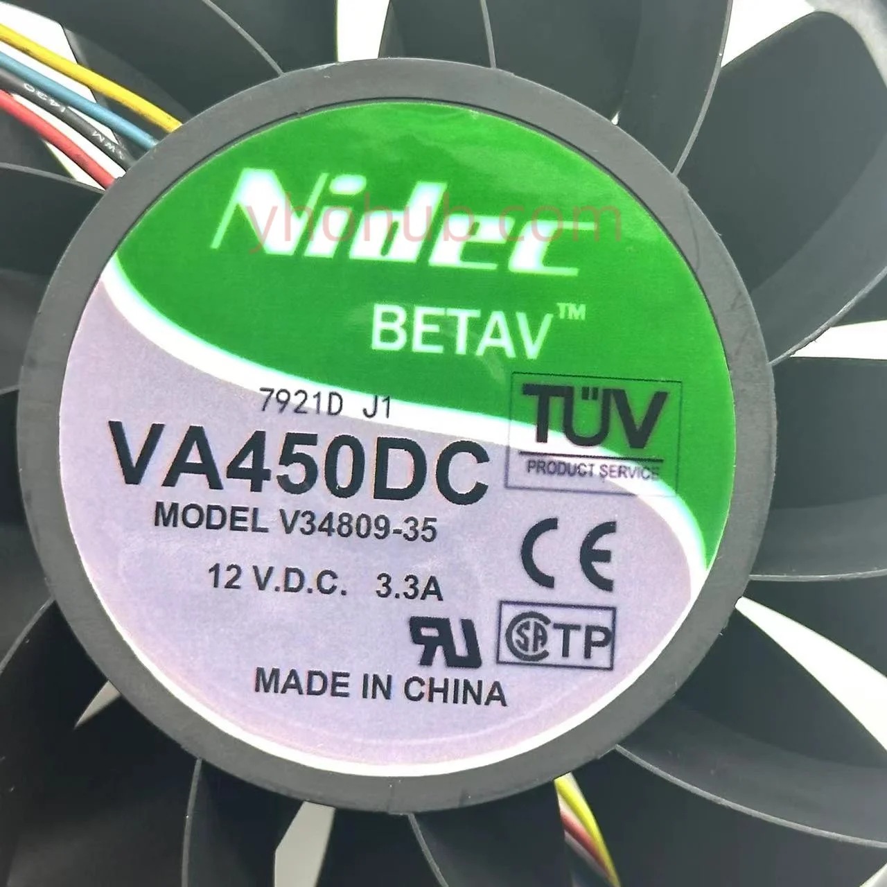 Imagem -03 - Nidec V3480935 dc 12v 3.3a 120x120x38 mm Ventilador de Refrigeração do Servidor de Fios