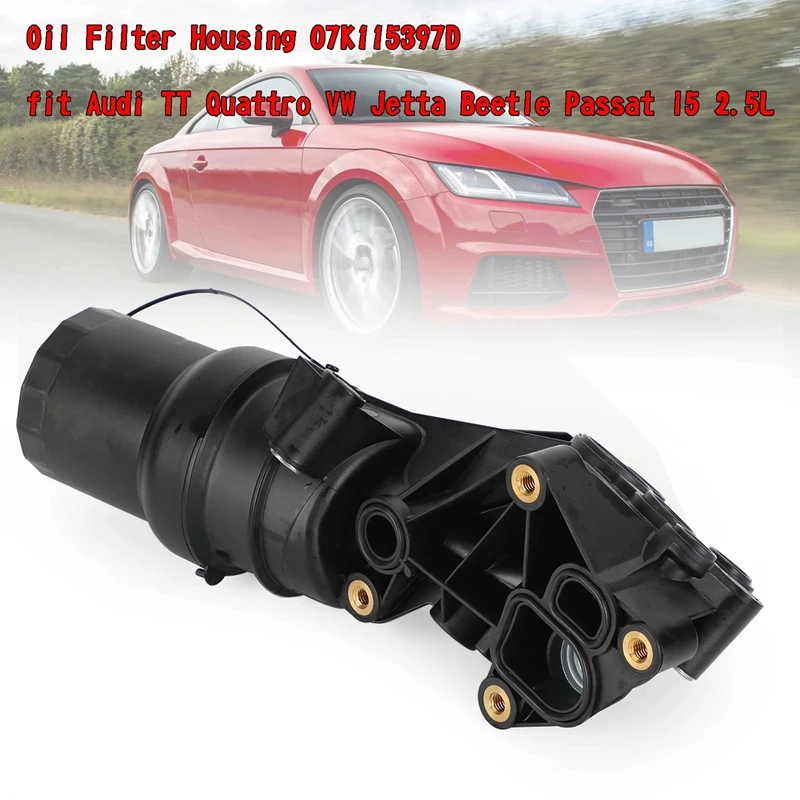 Oil Filter Base Housing 07K115397D For VW Golf & Jetta-Sportwagen 2.5 2010-14 MK6