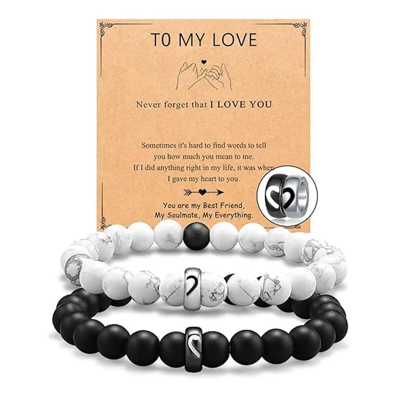 Wind couple pairing bracelet elastic elastic bracelet long-distance love token anniversary trend jewelry