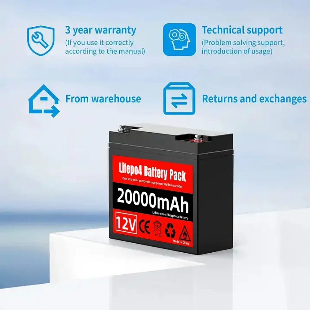 20Ah 50Ah แบตเตอรี่ลิเธียม 12V พลังงานแสงอาทิตย์ระบบ Lifepo4 Pack ในครัวเรือนระบบพลังงานแบตเตอรี่ลิเธียมอายุการใช้งานยาวนานสิ่งอํานวยความสะดวกกลางแจ้ง