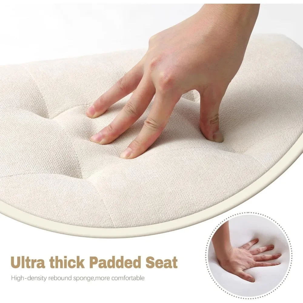 주방 카운터 높이 등받이 없는 바 스툴 4개 세트, 패브릭 시트가 있는 농가 스타일, 현대적인 디자인