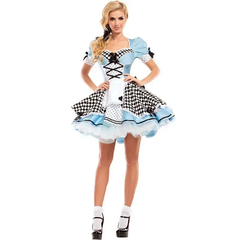 Alice In Wonderland Costume for Women Girls Princess Costume Blue Sweet Lolita Maid Halloween Cosplay for Woman Clothes