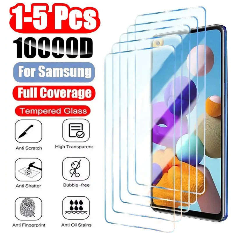 Protecteur d'�cran en verre tremp� de qualit� sup�rieure, 1 � 5 pi�ces, pour Samsung Galaxy A13 A14 A21S A33 A34 A51 A52 A53 A54