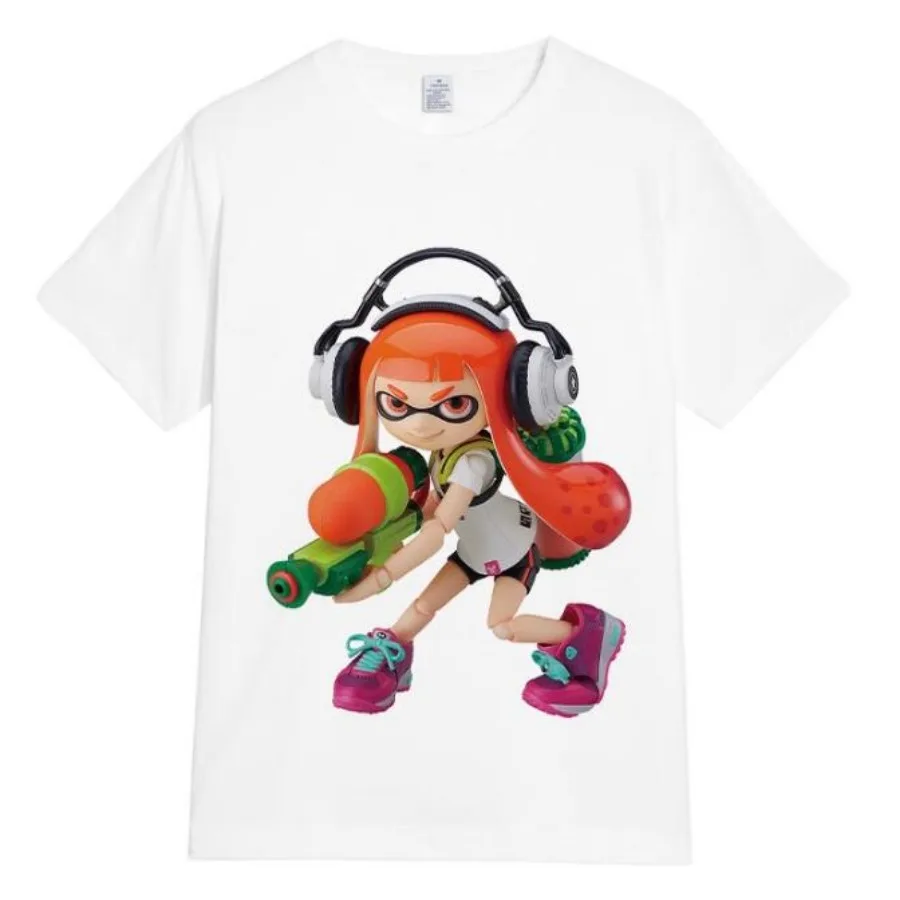 Anime Splatoon 3 T-shirt 100% Cotton Men T Shirt Casual Women Short Sleeved Tops Oversized Crew Neck Tees Streetwear Clothing