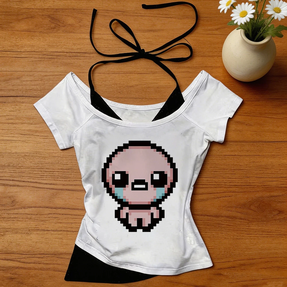 The Binding of Isaac, кроп-топ, девушка, гяру, готика, кутекор, дерзкая рубашка, кутекор, гяру, кавай, забавное аниме