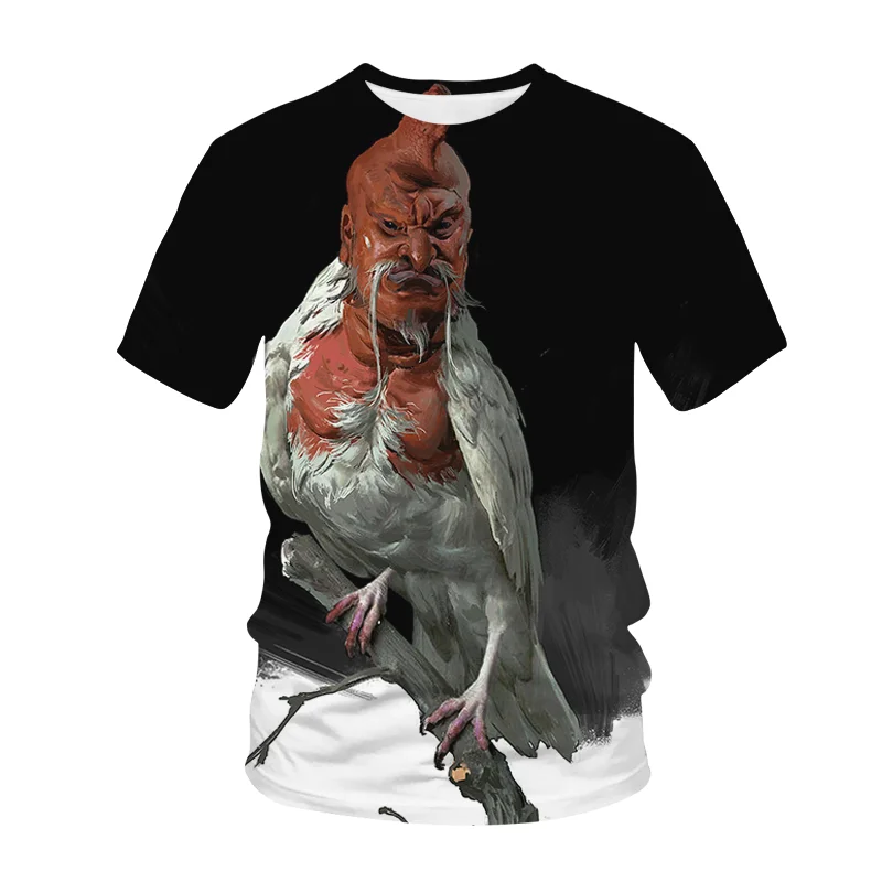 

Fashion summer cartoon animal 3d printed T-shirt Men T-shirt Round neck short sleeve oversized T-shirt top father and son outfit