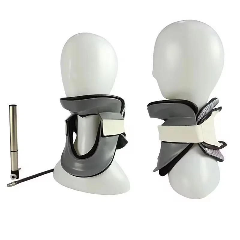 1Set Neck Traction Device Inflatable Cervical Vertebra Tractor Support-Adjustable Ergonomic Neck Stretcher, With Airbag Support