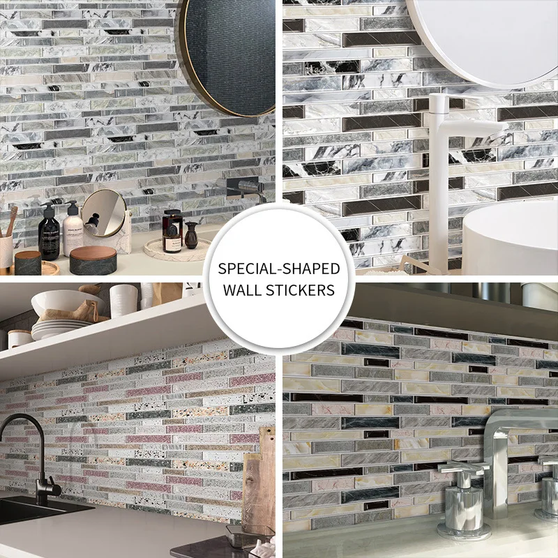 

Kitchen oilproof stickers bathroom balcony self-adhesive waterproof moisture-proof 3D three-dimensional wall tiles stickers