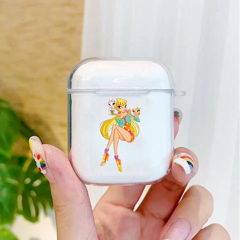 Girl Winx catoon Clubs luxury Soft silicone TPU Case For AirPods Pro2 1 2 3 Clear Silicone Wireless Bluetooth Earphone Box Cover