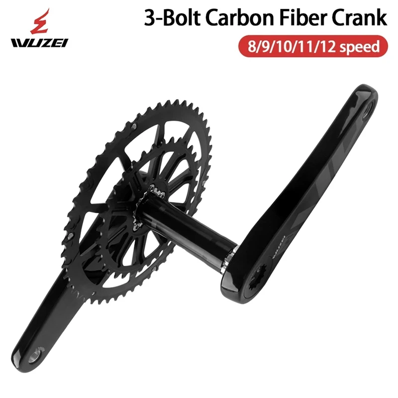 

Bicycle Parts Road Bike Carbon Fiber Crankset Ultra-Light Bicycle Crank 165 170mm Speed Bikes Sprocket Hollow Tech 50T 34T