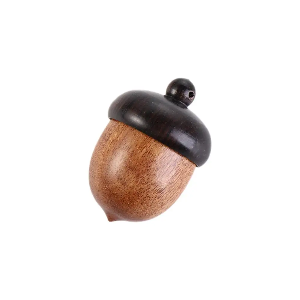 Mini Acorn Shape Pill Tablet Container Sandalwood Capsules Organizer Granule Storage Box Travel Pill Case Wooden Pill Box