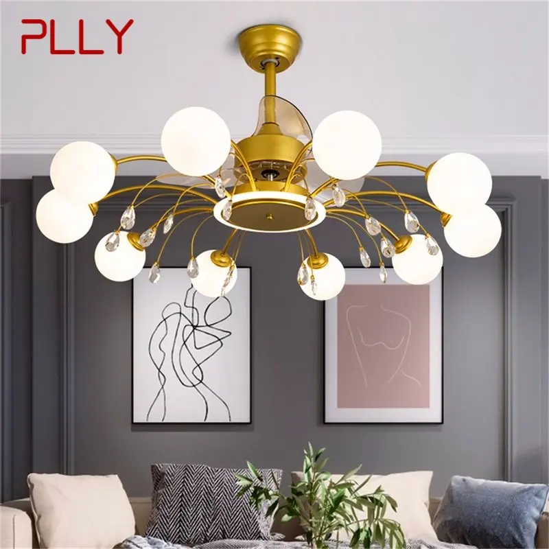 

PLLY Nordic Ceiling Fan with Lights Modern Branch LED Lighting Remote Control for Home Dining Room