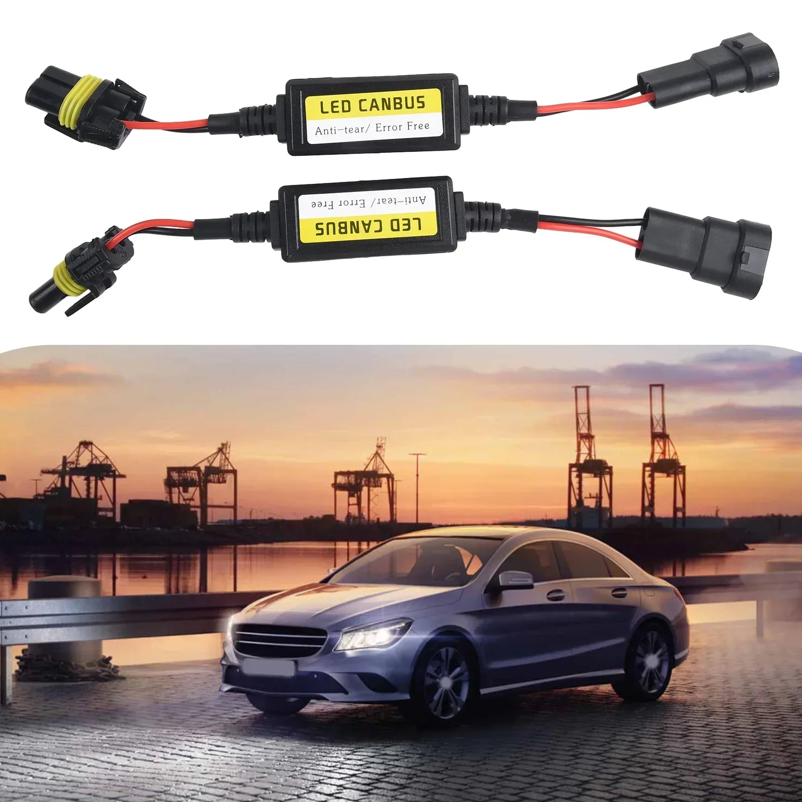 2pcs Car LED Headlight Decoder 9005/9006/9012 Radio Audio Anti-interference Fault Eliminator LED Filter Car Accessories