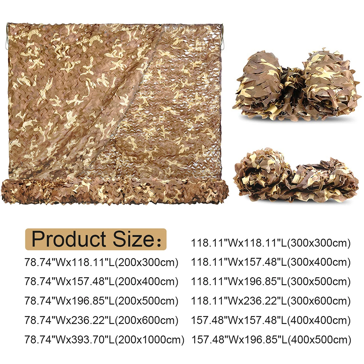 شبكة مموهة، لفة شبكية مموهة صحراوية، شبكة إخفاء الصيد، مناسبة للتخييم والصيد وزينة الحفلات