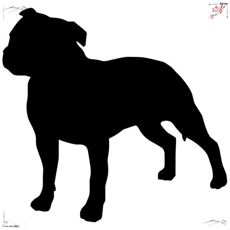 Lovely Staffordshire Bull Terrier Dog Car Sticker Window Decorative Decals Car Covers Scratch Fashion Stickers 14*13.5CM