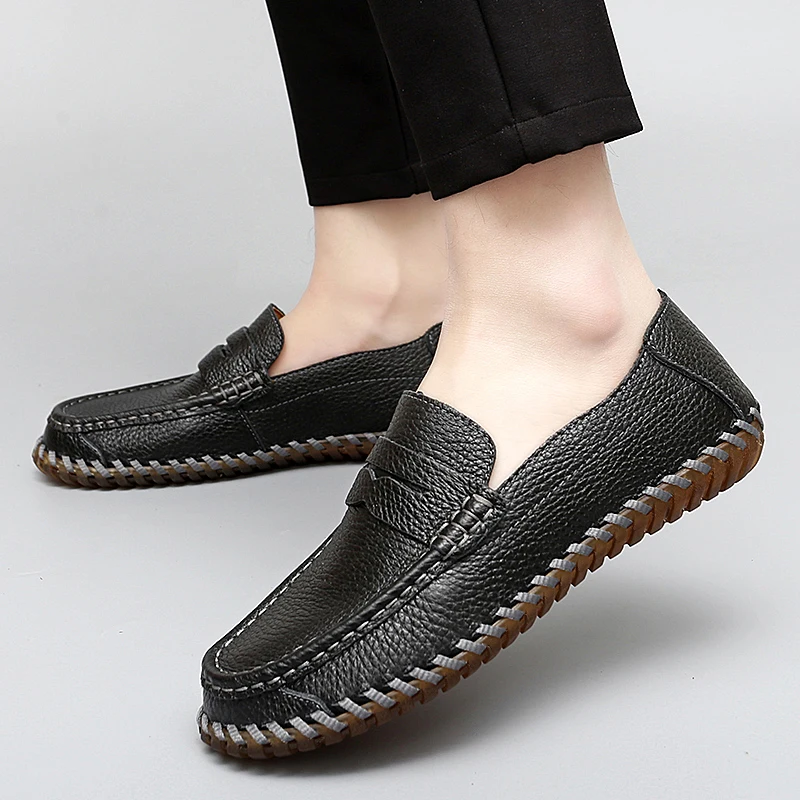 

Flat bottomed casual men's loafers Classic retro comfortable style Office driving Daily leisure business party Adult shoes -47