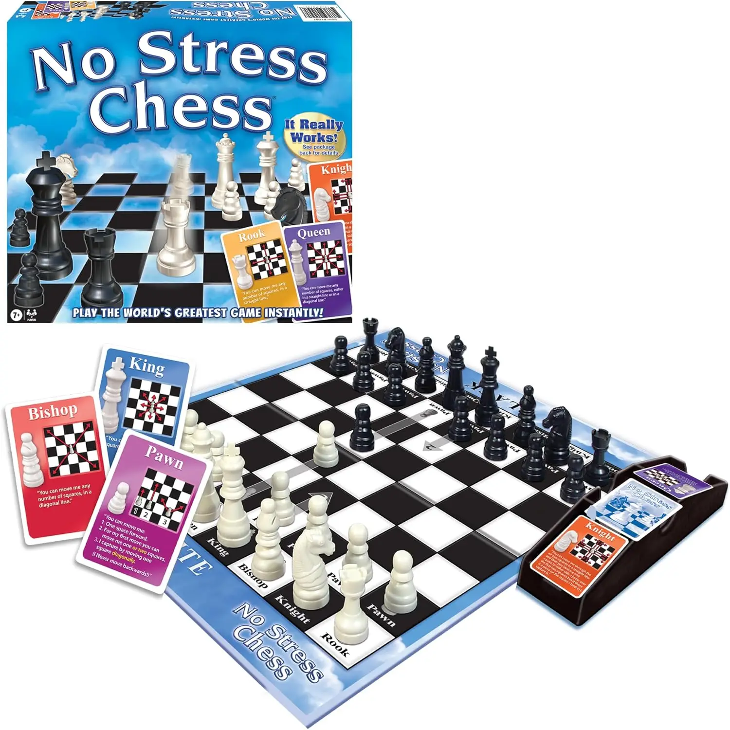 

Learn Chess Easily: No Stress Chess Game with Action Cards, Ages 7+, 2 Players