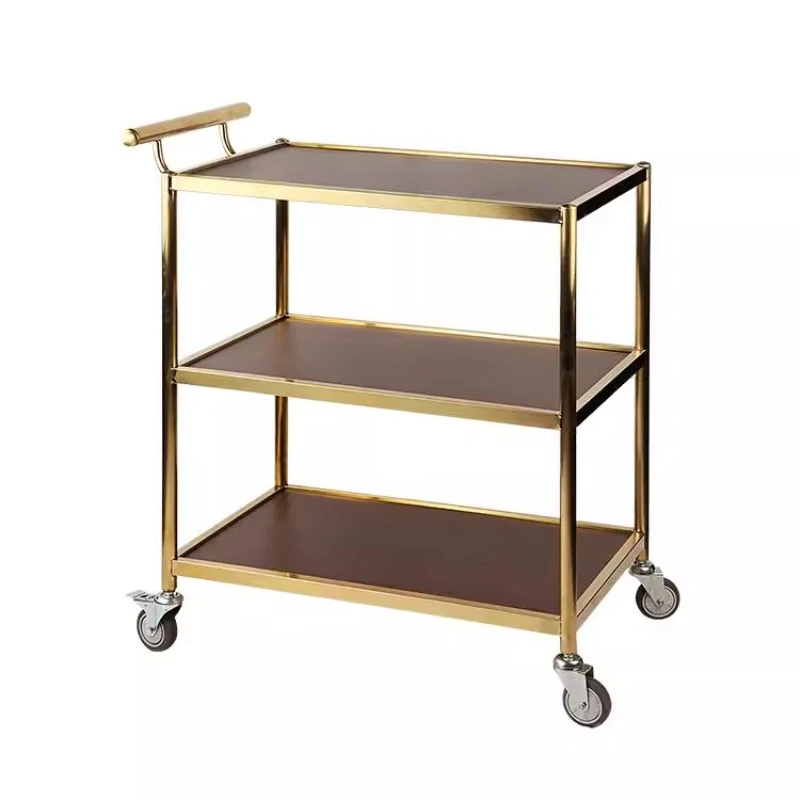 عربة يد للفنادق للتخزين الفضي، تفاصيل عربة يدوية للفندق المتحركة، عربة محمولة، أثاث تجاري من Reinigungs Wagen #6