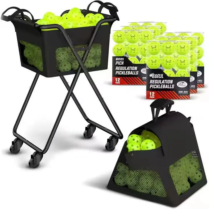 Black Ball Cart Folding Iron Ball Frame Tennis Storage Cart Movable