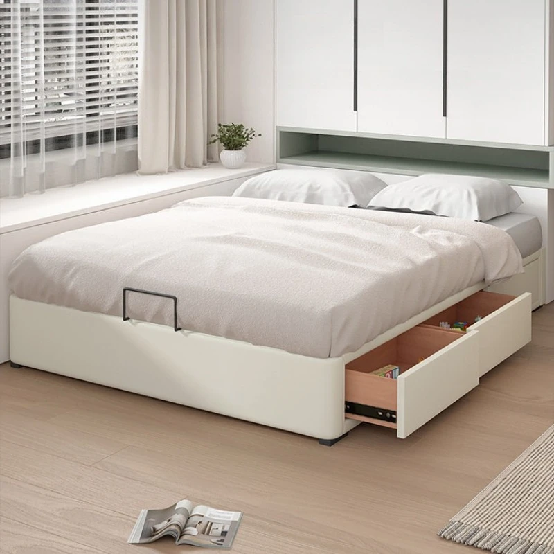 

small apartment single bed comfortable bedroom modern simple bed frame white multifunctional beliche de solteiro room furniture