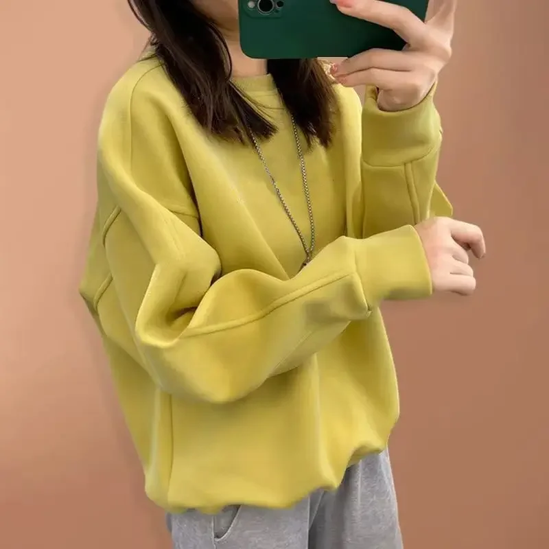 2026 Autumn Winter New Women's Cotton High-end Pullover Coat Defend Female Loose Lazy Wind Thickened Coat Round Neck Overwear