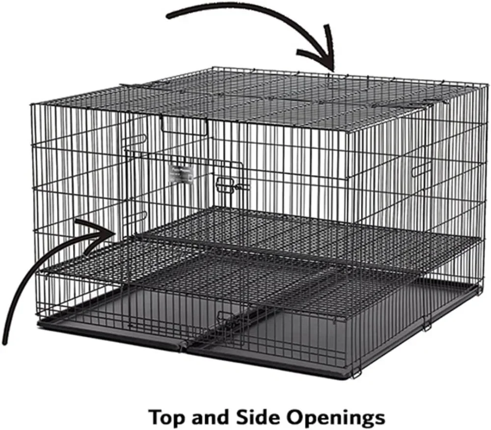 

Регулируемый манеж для щенков с сеткой и поддоном - безопасное укрытие для собак, переносная клетка для дрессировки и игр