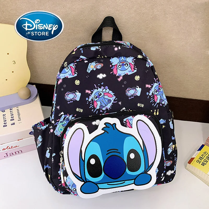 

Disney New Stitch Children Backpack Cartoon Boy Girl Backpack Student Kindergarten Backpacks Large Capacity Bag