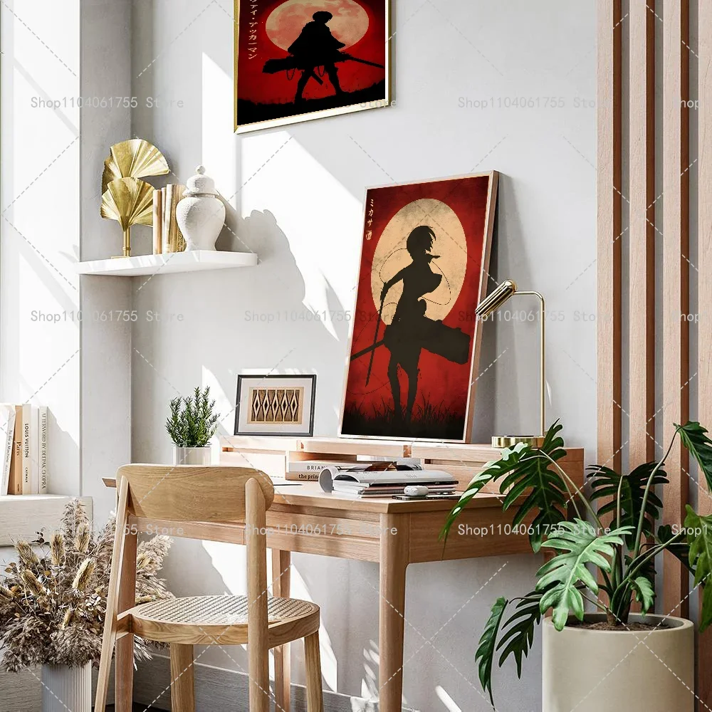 1PC Classic Anime Attack On Titan Season 4 Poster Self-adhesive Art Waterproof Paper Sticker Coffee House Bar Room Wall Decor