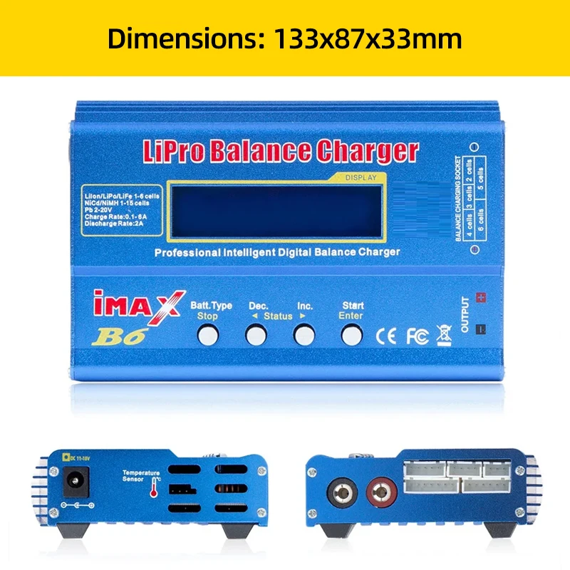 iMAX B6 80W Battery Charger Lipo NiMh Li-ion Ni-Cd Digital Lipro Balance Charger Discharger 1-6S For RC FPV Airplane Drone Car