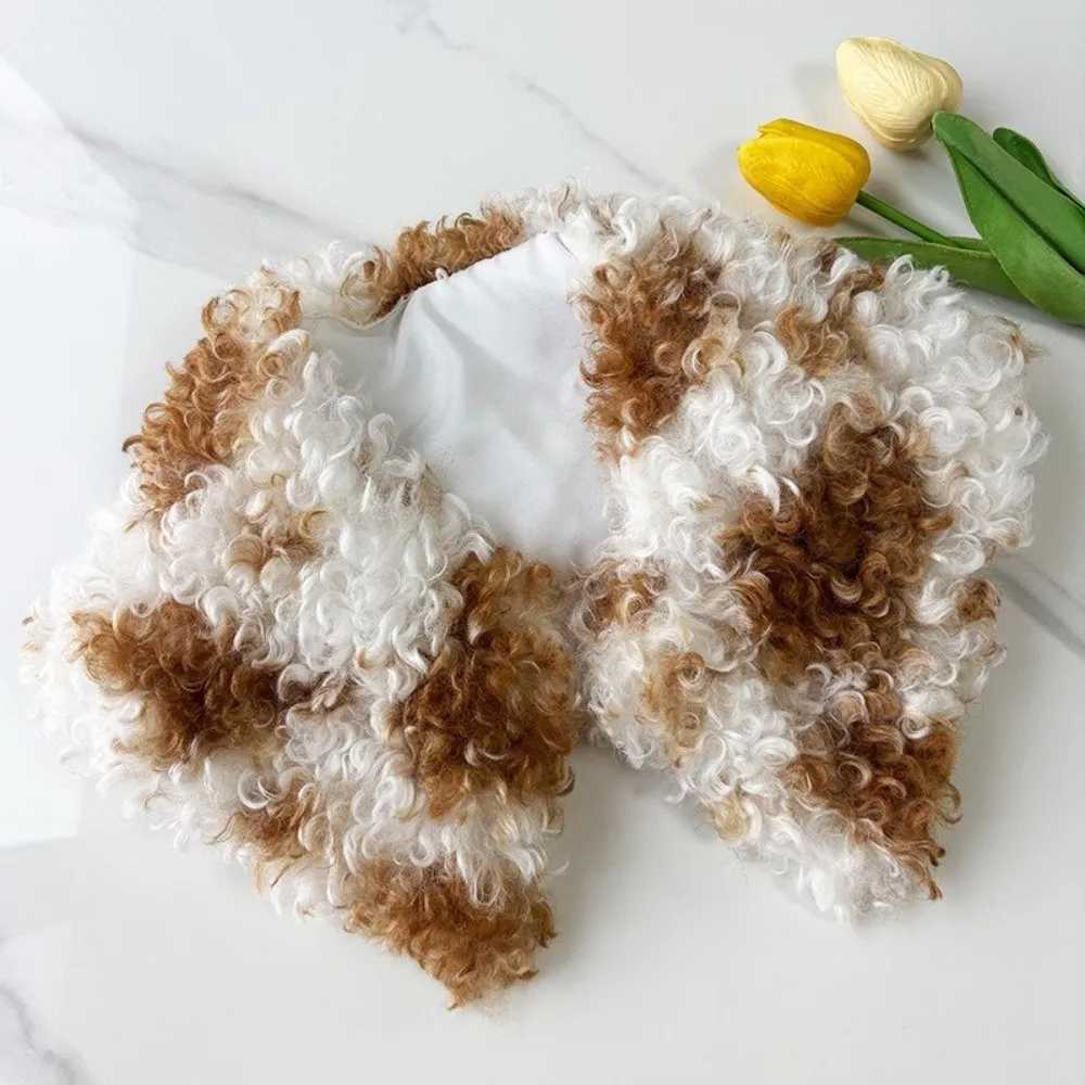 Autumn Winter Soft Fluffy Fur Scarf Thicken Warm Neck Covers Cold Resistant Cross Neckerchief Neck Warmers