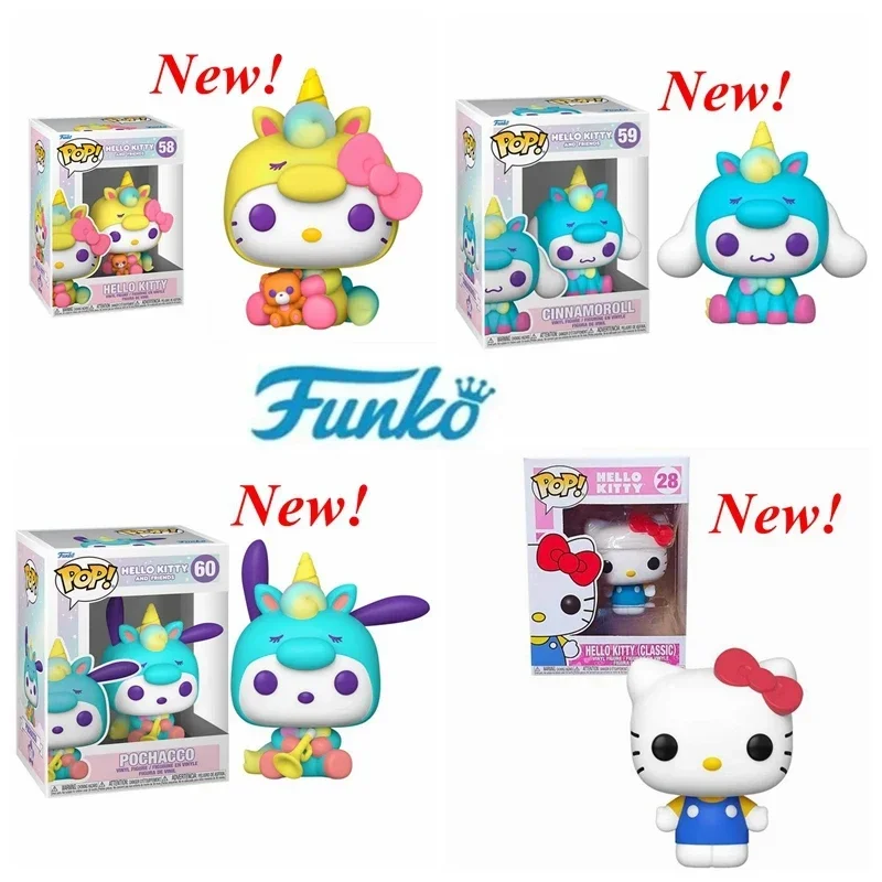 Funko Pop! Hello kitty #58 (Classic) #28 Cinnamoroll 59 Pochacco 60 Vinyl Dolls Action Figure Toy Collection for Gifts