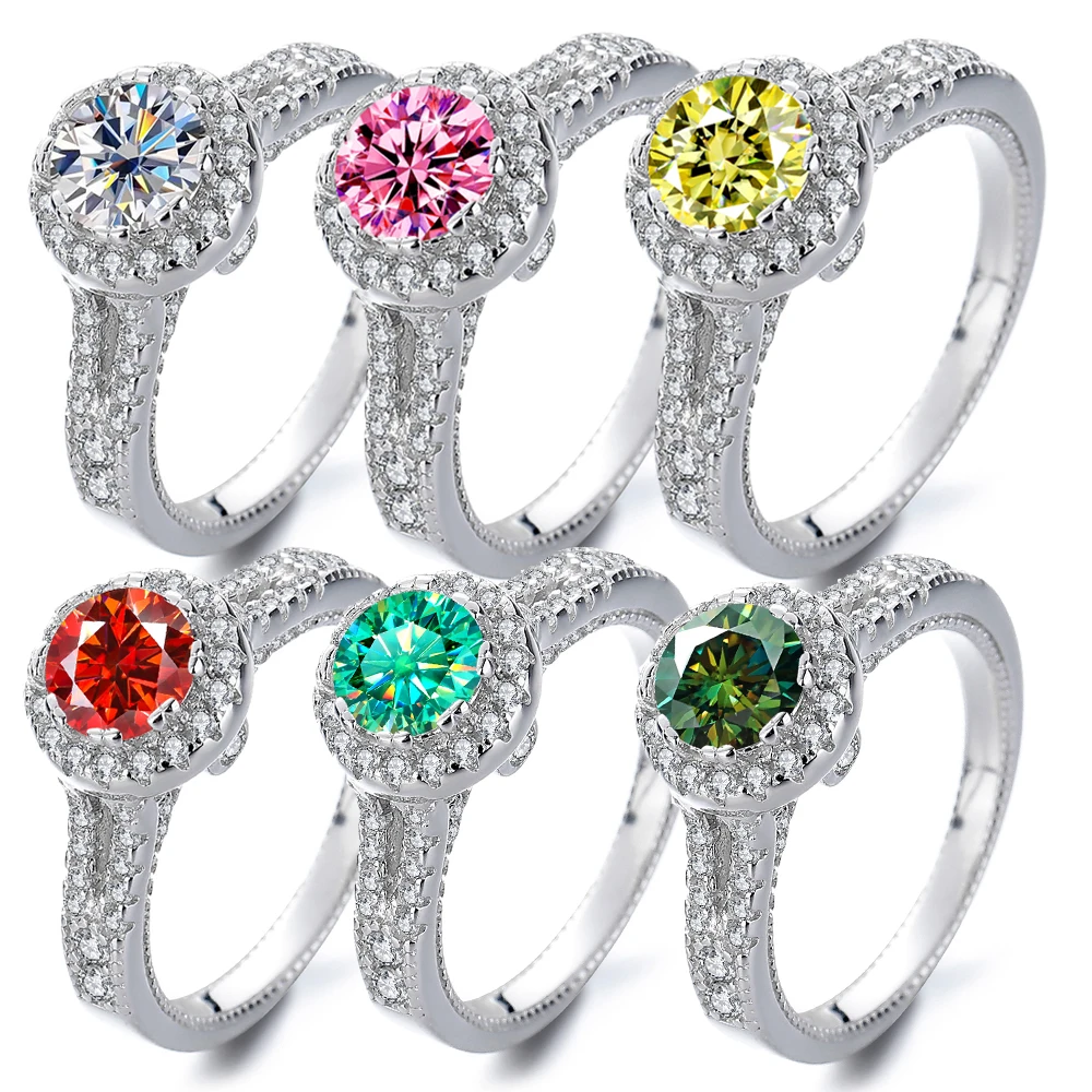 

Роскошное массивное кольцо на руку с муассанитом 1 карат для женщин, серебро S925, с сертификатом, свадебное украшение, подарок