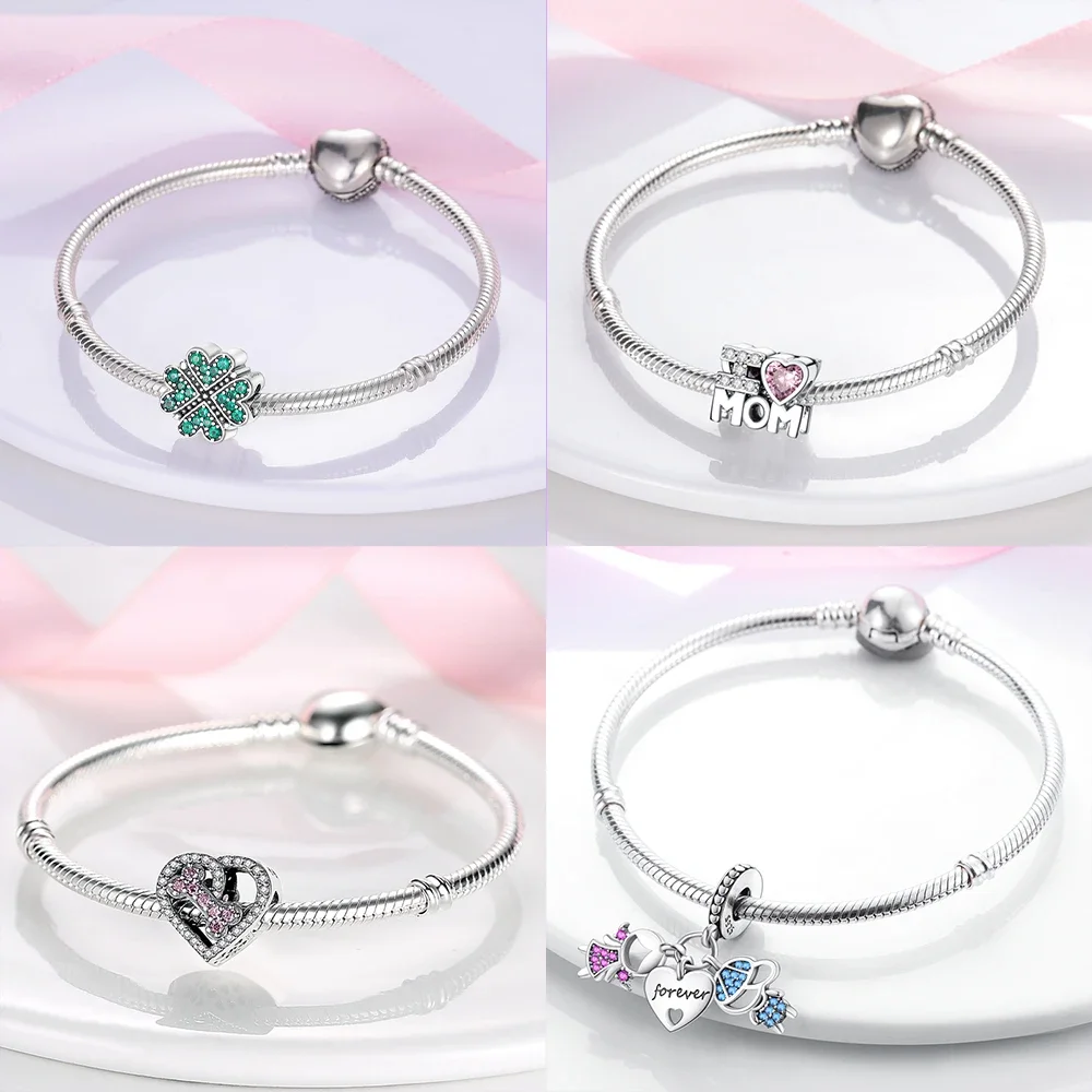 Tree of Life Cute Claw Heart Family Charm Original 925 Silver Charm Beads Pendant Fit Bracelet DIY Jewelry Women Fine Gift