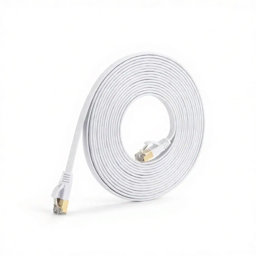 Flat Cat7 Ethernet Patch Cable 10Gbps Speed Network Lan Wire RJ45 Cord For Office Building Gaming Setup High Speed