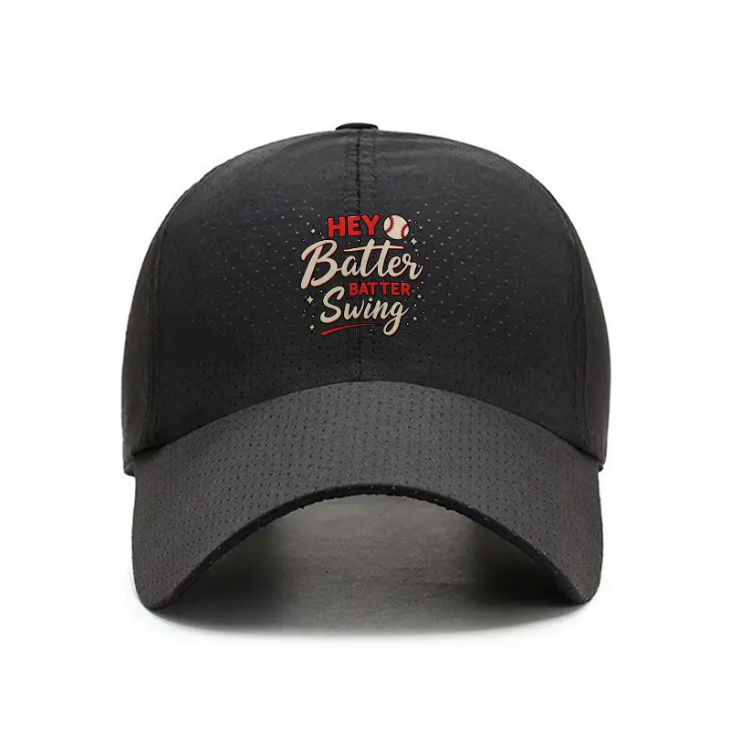 Hey Batter Batter Swing Quick Dry Baseball Cap Sports Fan Embroidered Hat