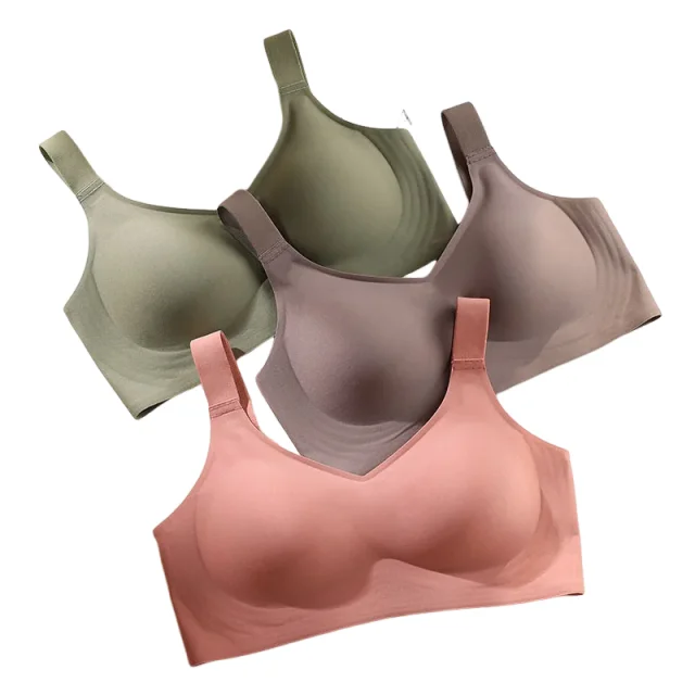 Beautiful Back Large Size Soft Support Push-up Bra For Women, Seamless One-piece, Wire-free, Adjustable Sports Thin Bra KUCLUT