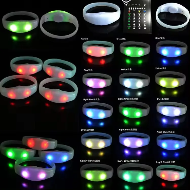 Luminous Silicone Glowing DMX Promotional Gift Wireless Wristband Interactive Events Light Up Customized Led Bracelets